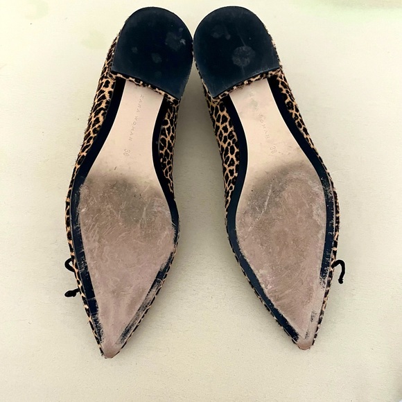 ZARA pony hair leopard print ballet flats 38 - Picture 2 of 4
